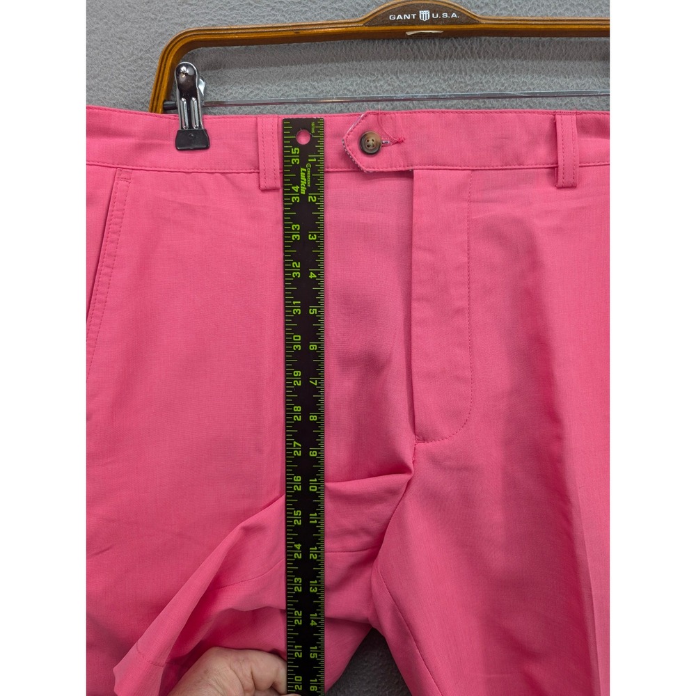 Donald Ross Golf Chino Flat Front Shorts Men's 36 Pink Performance Polyester - Picture 7 of 11